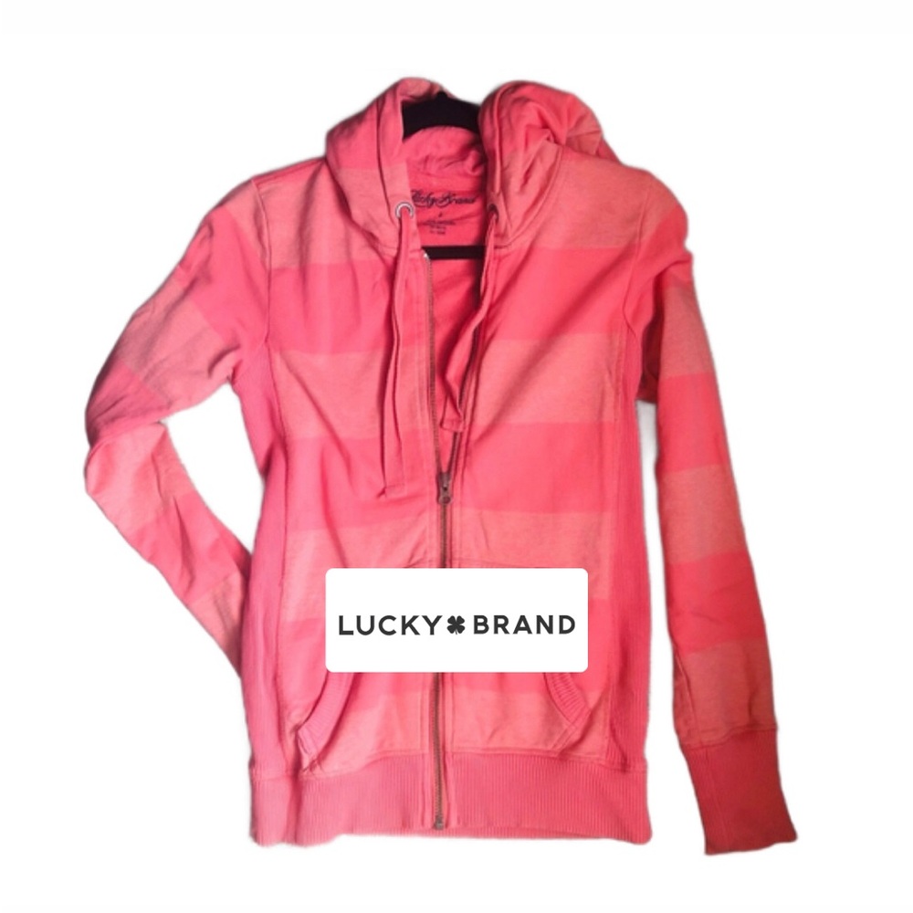 Lucky Brand Pink Zip-Up Jacket with High Collar